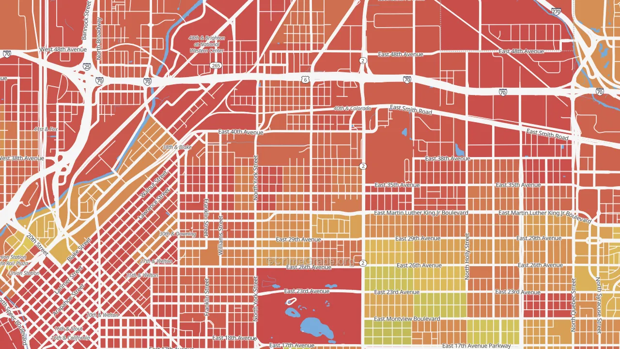 Clayton, Denver, CO Map of Assault Rates