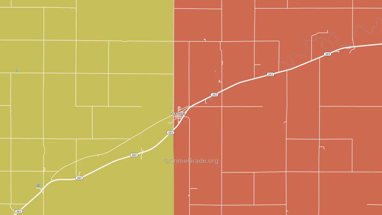 Clayton, KS Map of Assault Rates