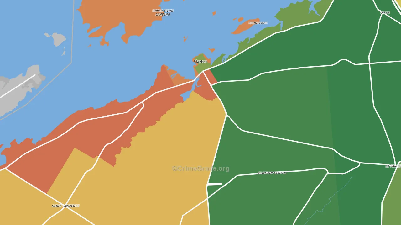 Clayton, NY Map of Assault Rates