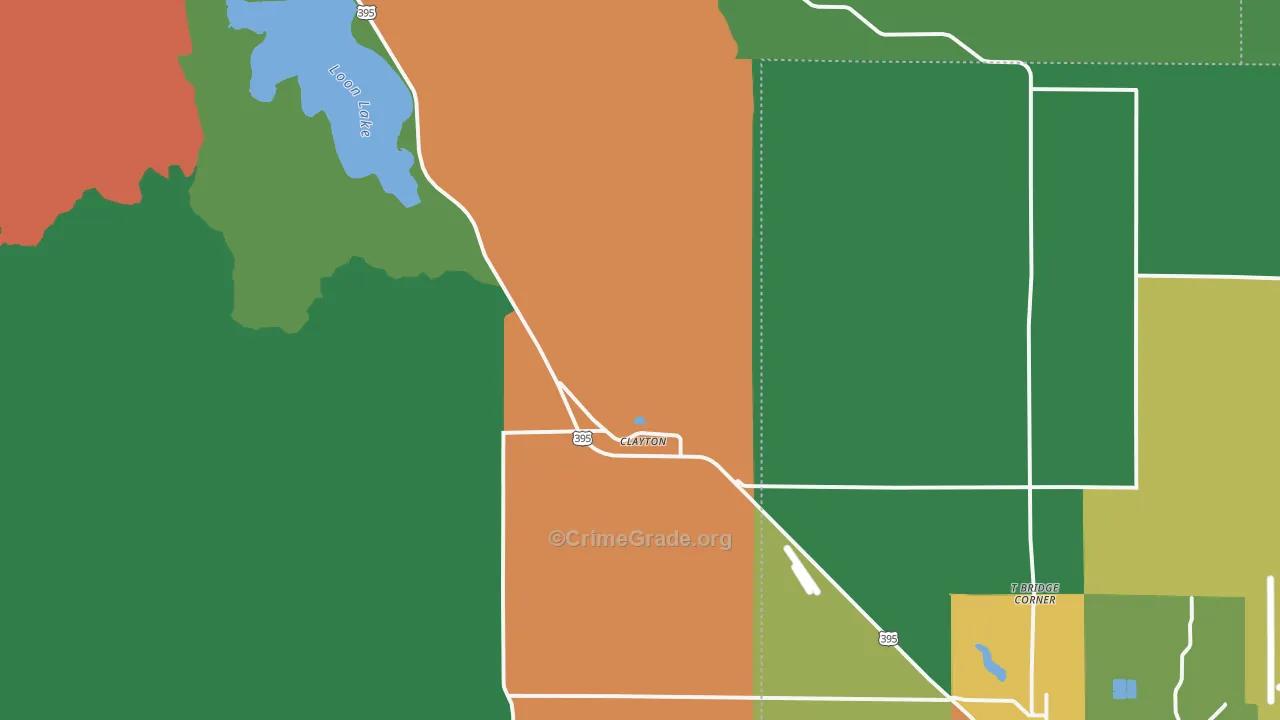 Clayton, WA Map of Assault Rates