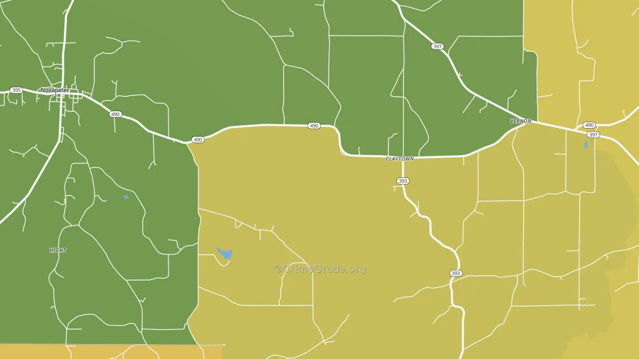 Claytown, MS Map of Assault Rates