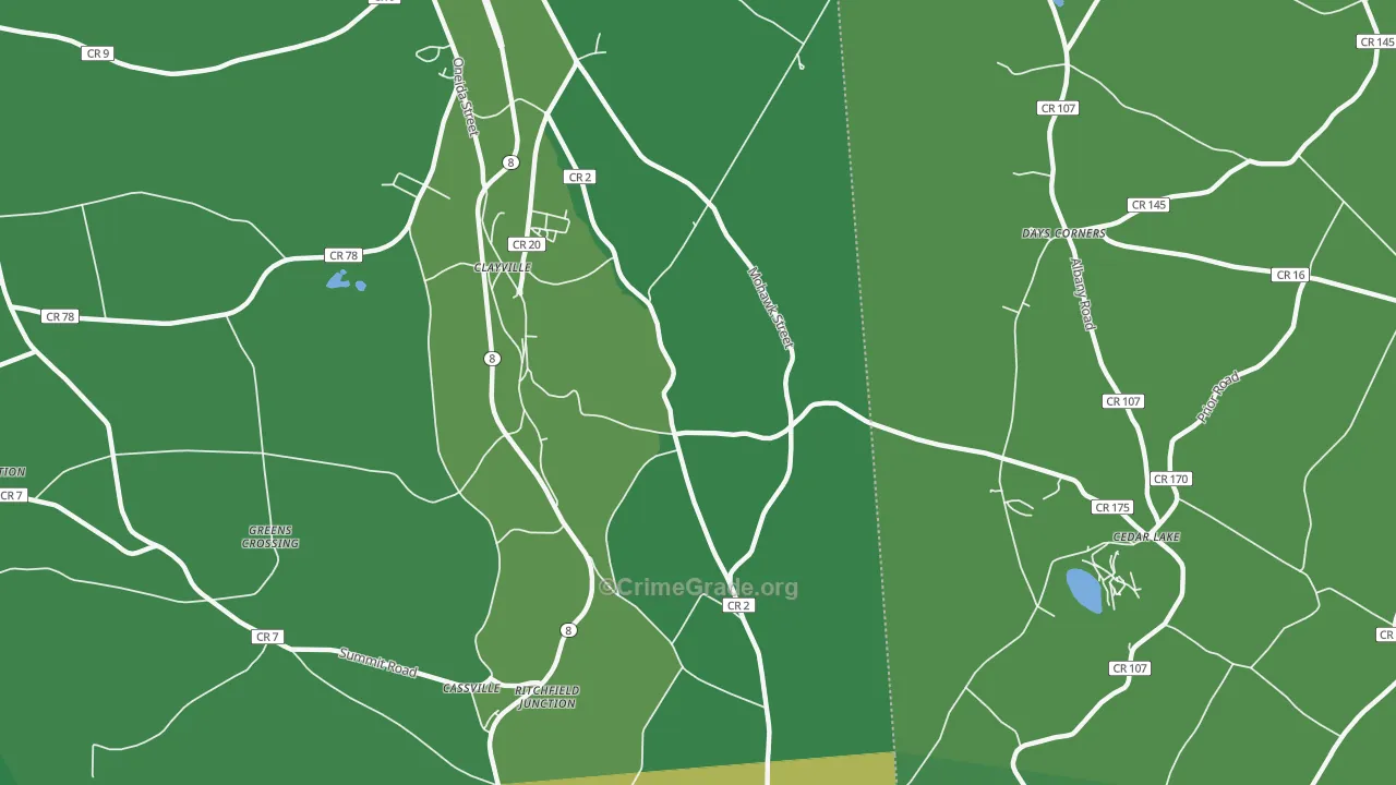 Clayville, NY Map of Assault Rates
