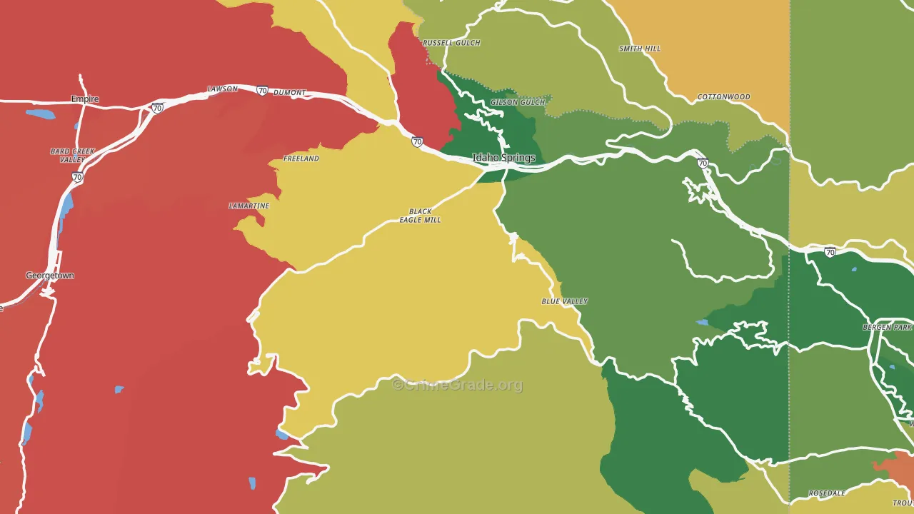 Clear Creek County, CO Map of Assault Rates