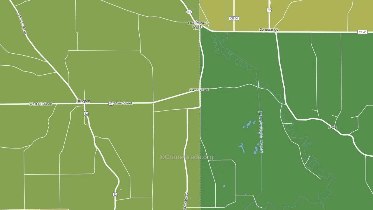 Clear Creek, NY Map of Assault Rates