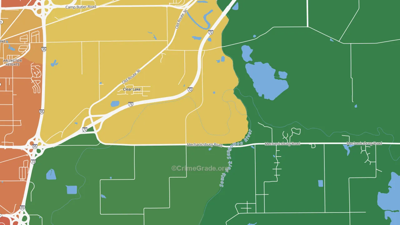 Clear Lake, IL Map of Assault Rates
