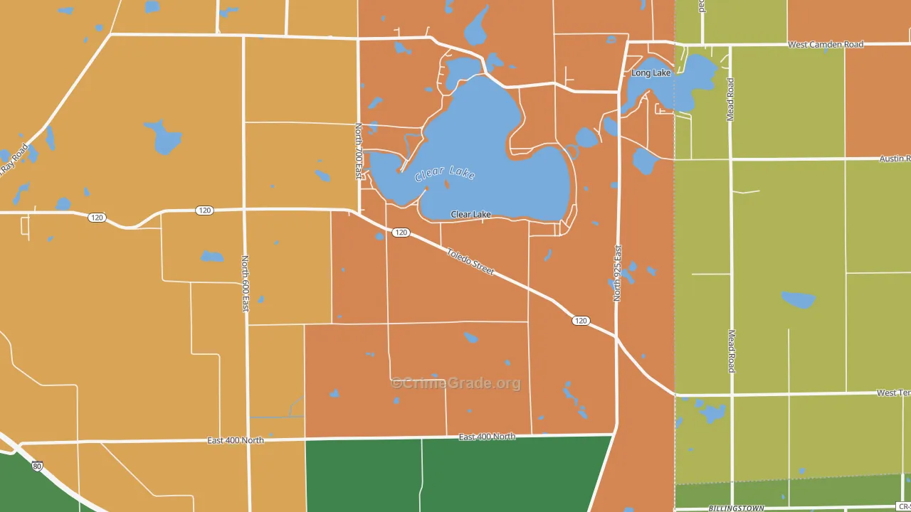 Clear Lake, IN Map of Assault Rates