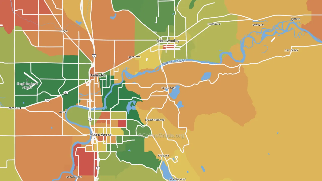 Clear Lake, WA Map of Assault Rates