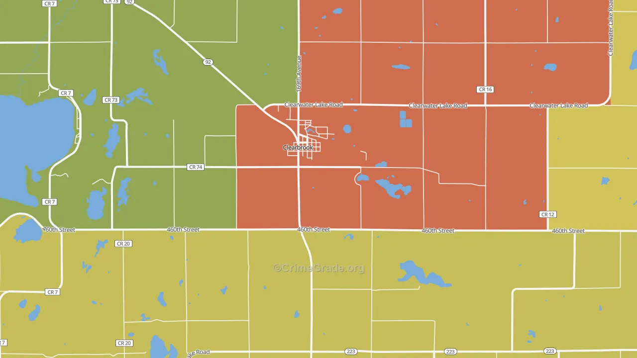 Clearbrook, MN Map of Assault Rates