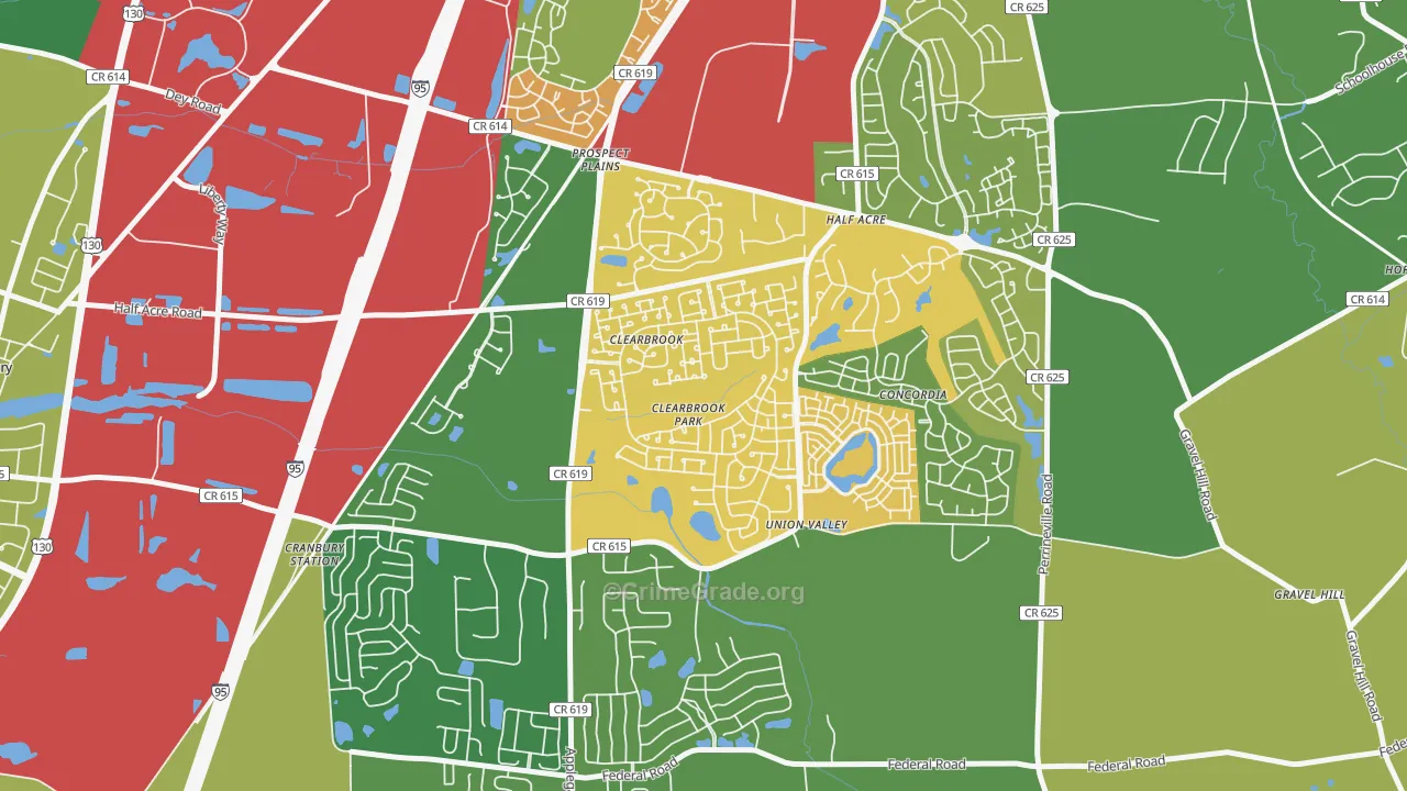 Clearbrook Park, NJ Map of Assault Rates