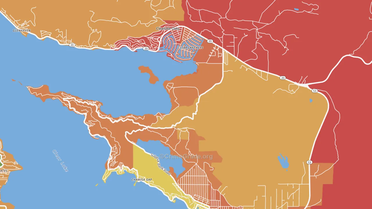 Clearlake Park, CA Map of Assault Rates