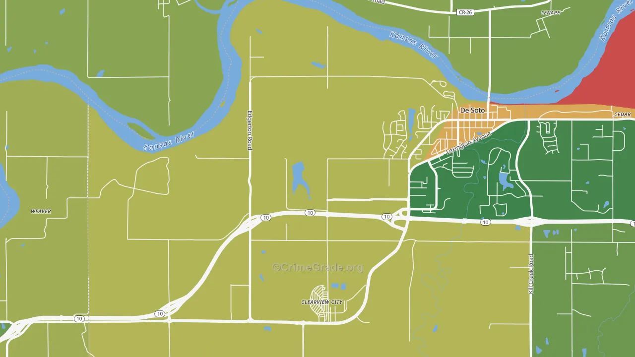 Clearview City, KS Map of Assault Rates