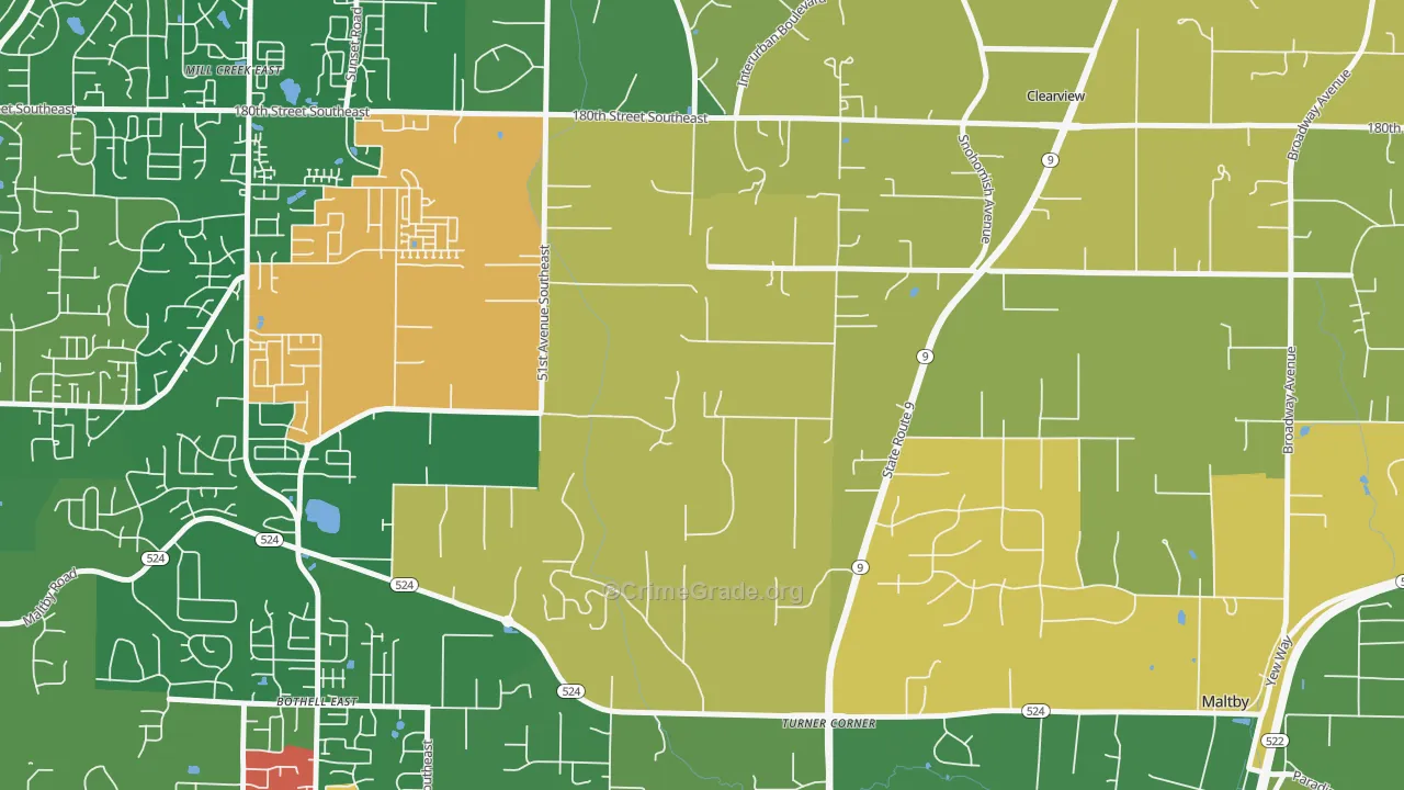 Clearview, WA Map of Assault Rates