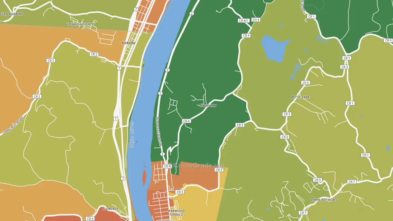 Clearview, WV Map of Assault Rates