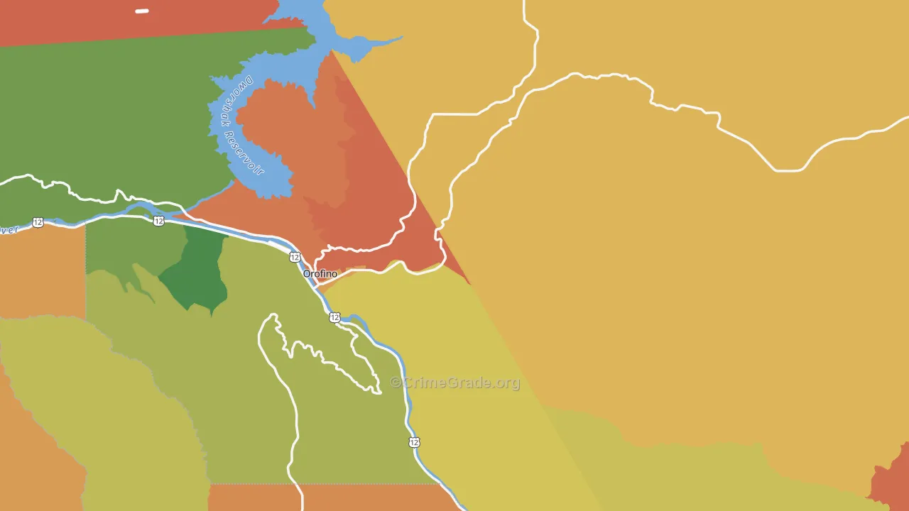 Clearwater County, ID Map of Assault Rates