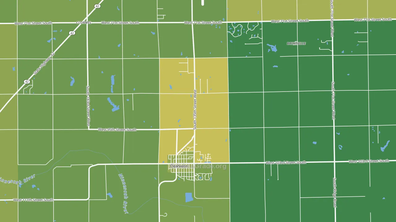 Clearwater, KS Map of Assault Rates