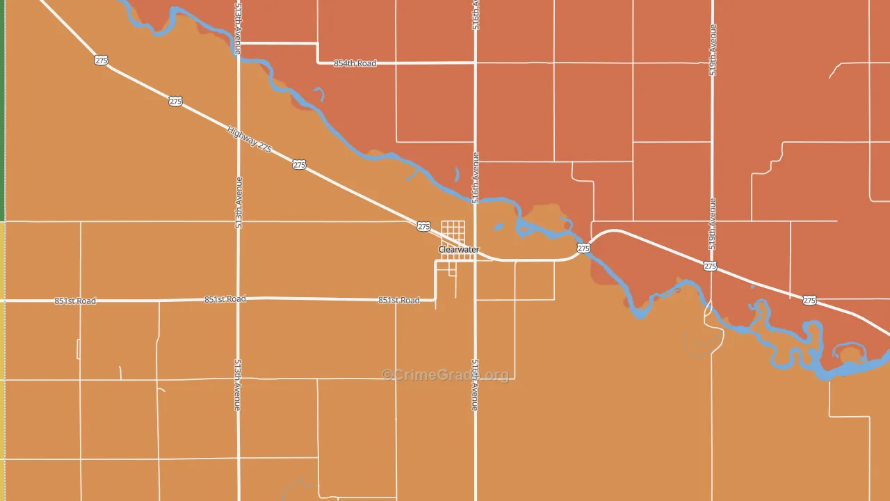 Clearwater, NE Map of Assault Rates