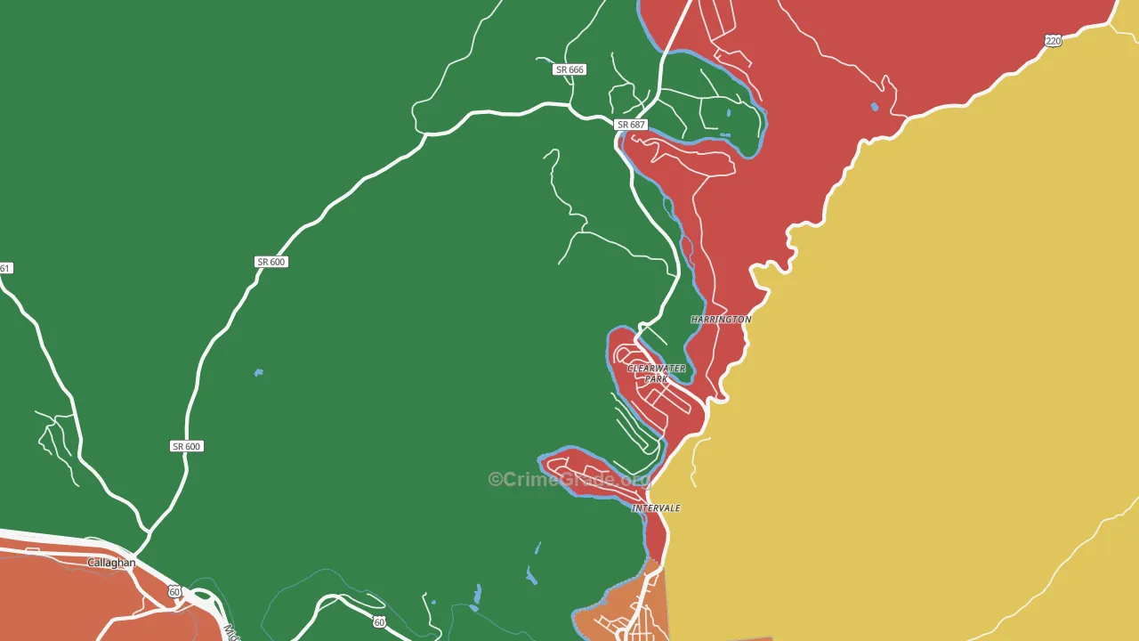 Clearwater Park, VA Map of Assault Rates