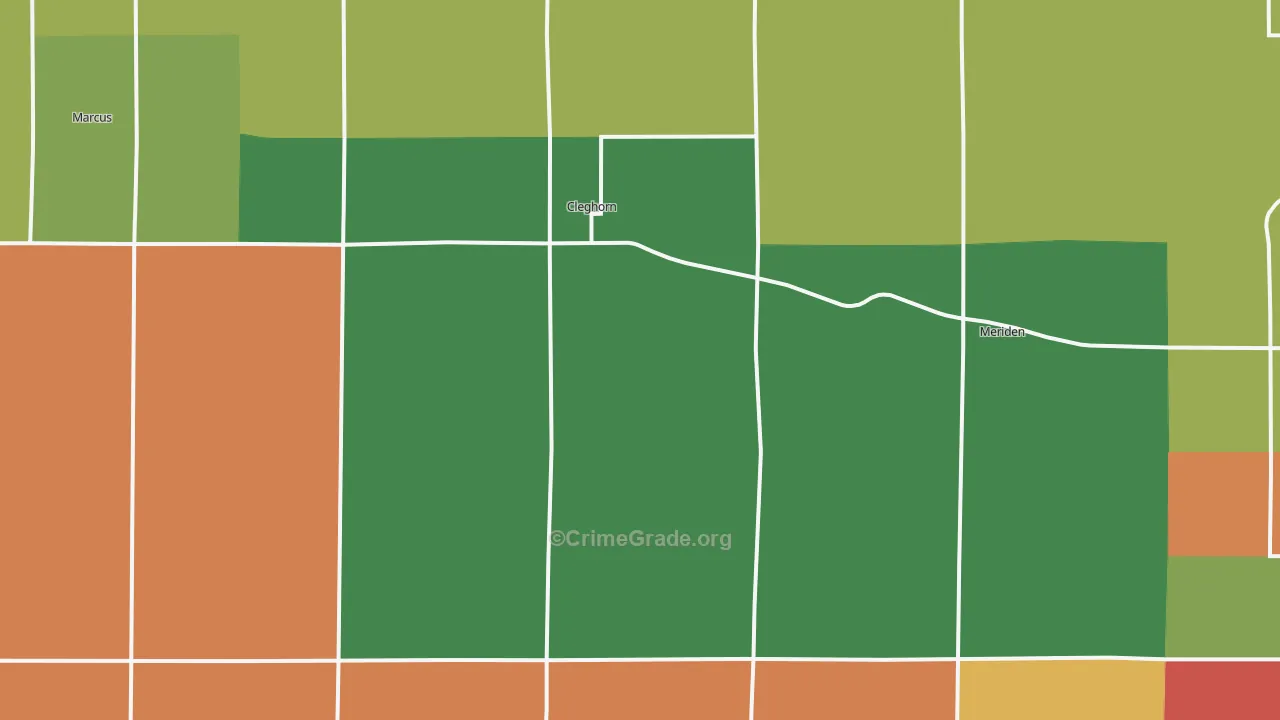 Cleghorn, IA Map of Assault Rates