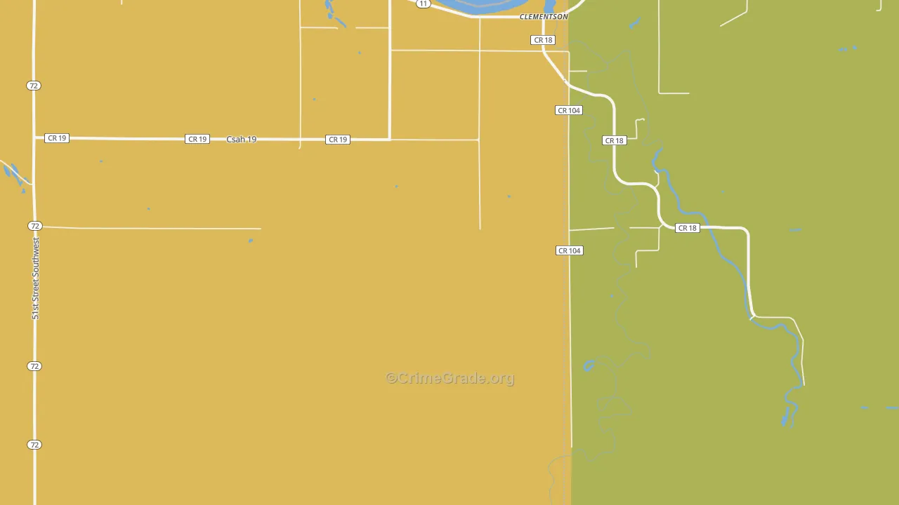 Clementson, MN Map of Assault Rates