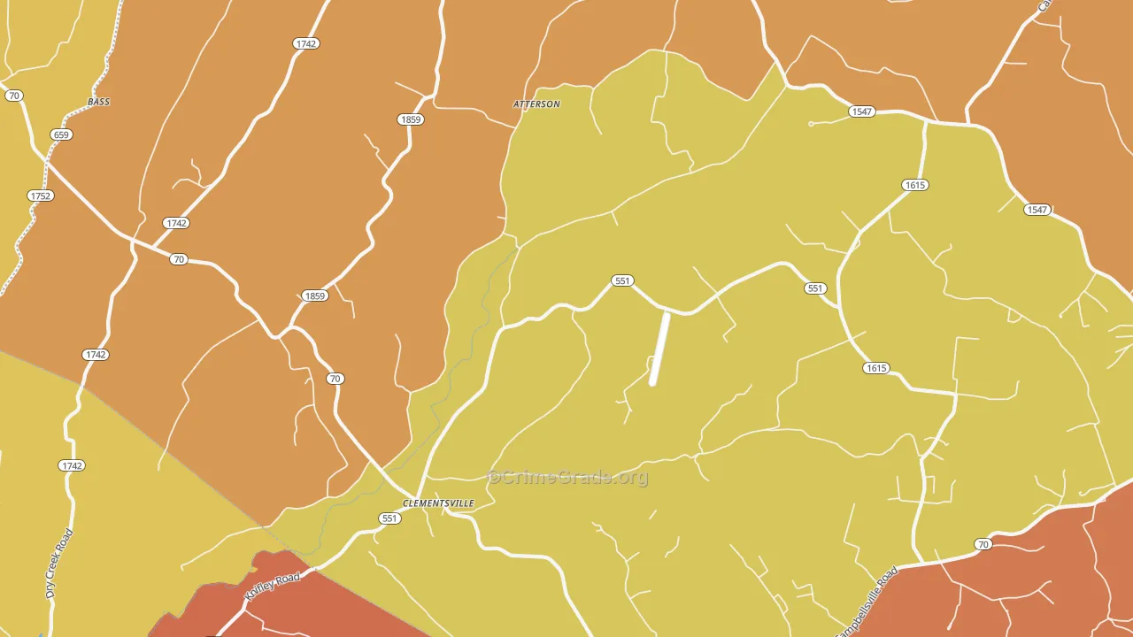 Clementsville, KY Map of Assault Rates