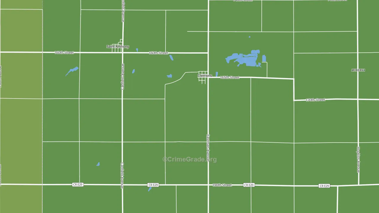 Clemons, IA Map of Assault Rates