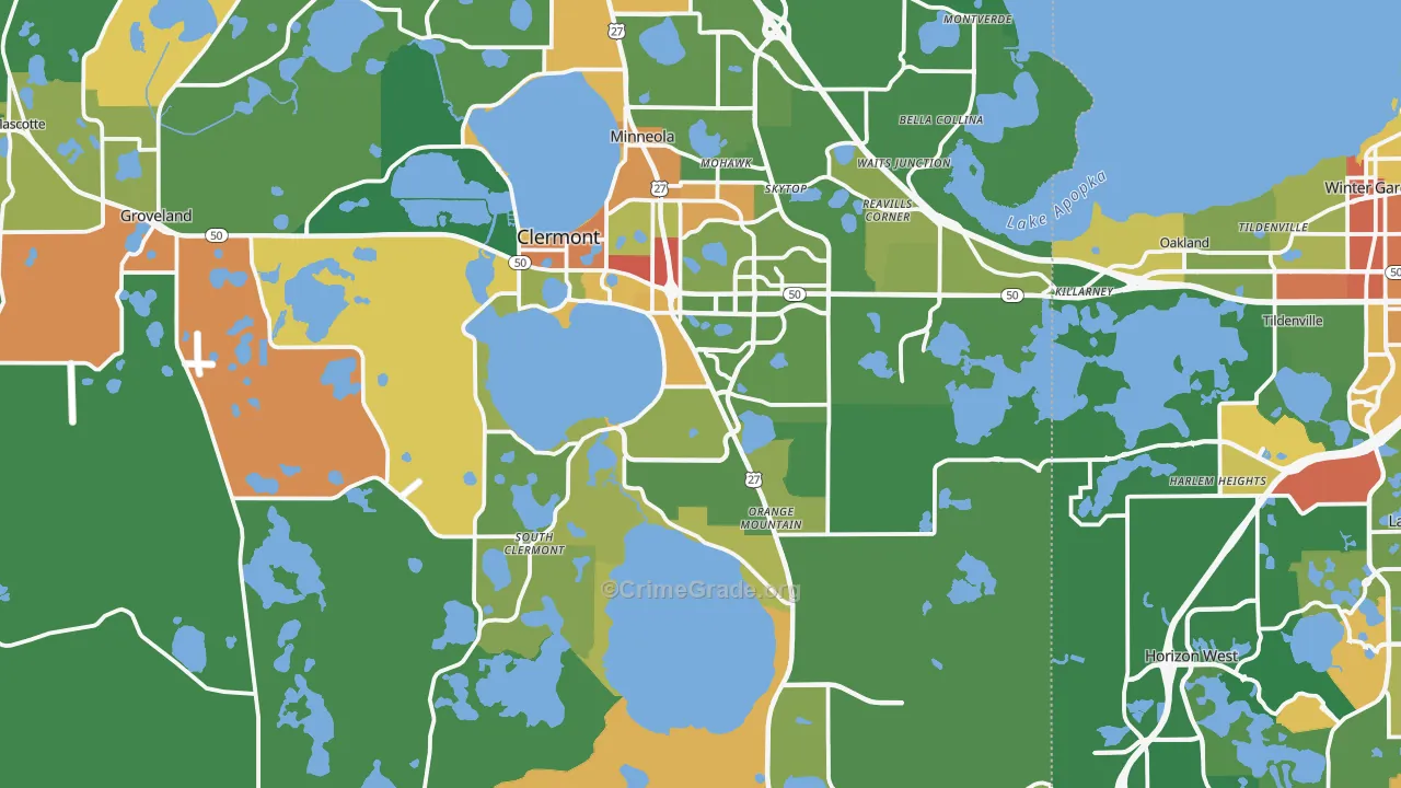 Clermont, FL Map of Assault Rates