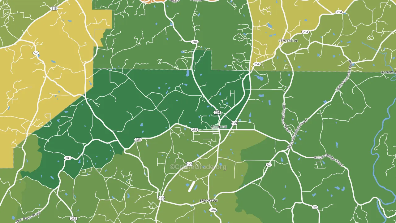 Clermont, GA Map of Assault Rates