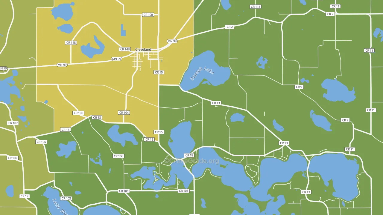 Cleveland, MN Map of Assault Rates