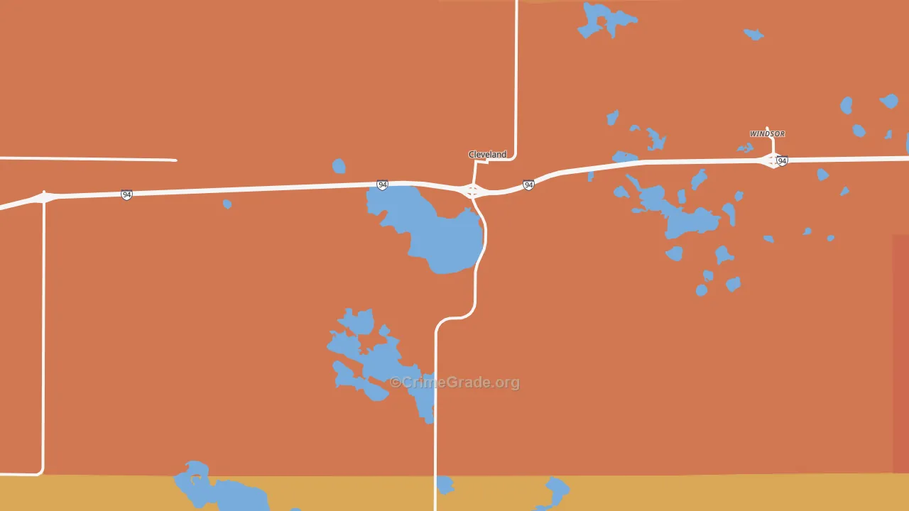 Cleveland, ND Map of Assault Rates