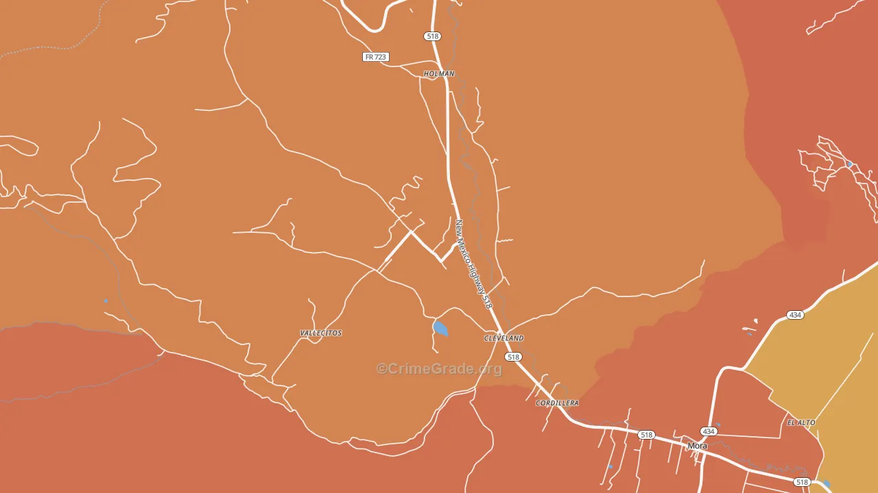 Cleveland, NM Map of Assault Rates
