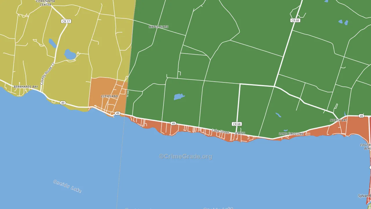 Cleveland, NY Map of Assault Rates