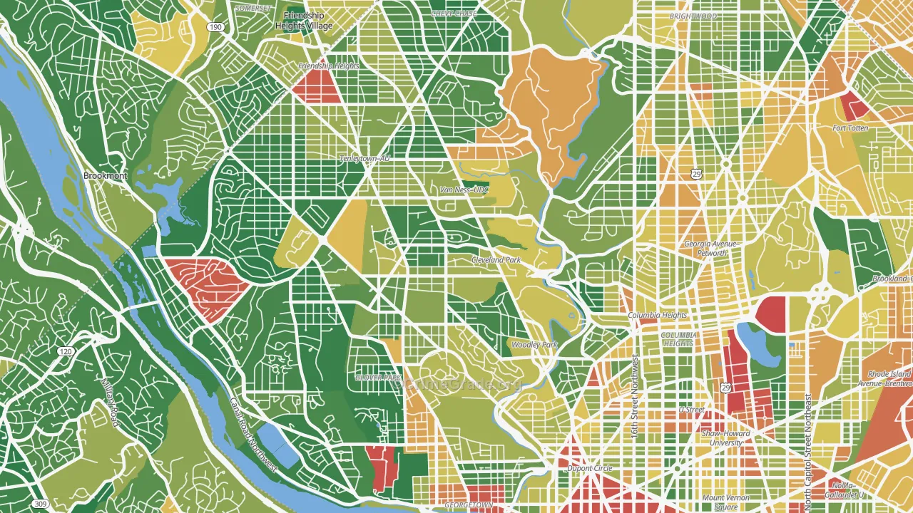 Cleveland Park, Washington, DC Map of Assault Rates