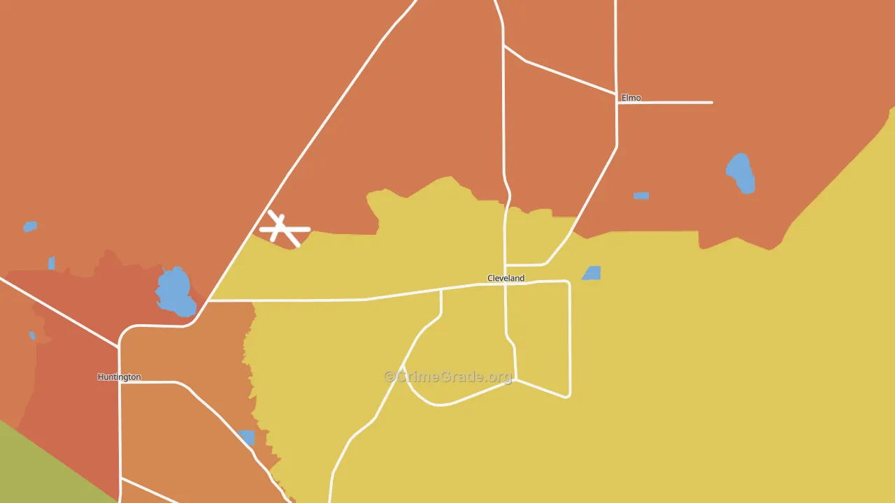 Cleveland, UT Map of Assault Rates