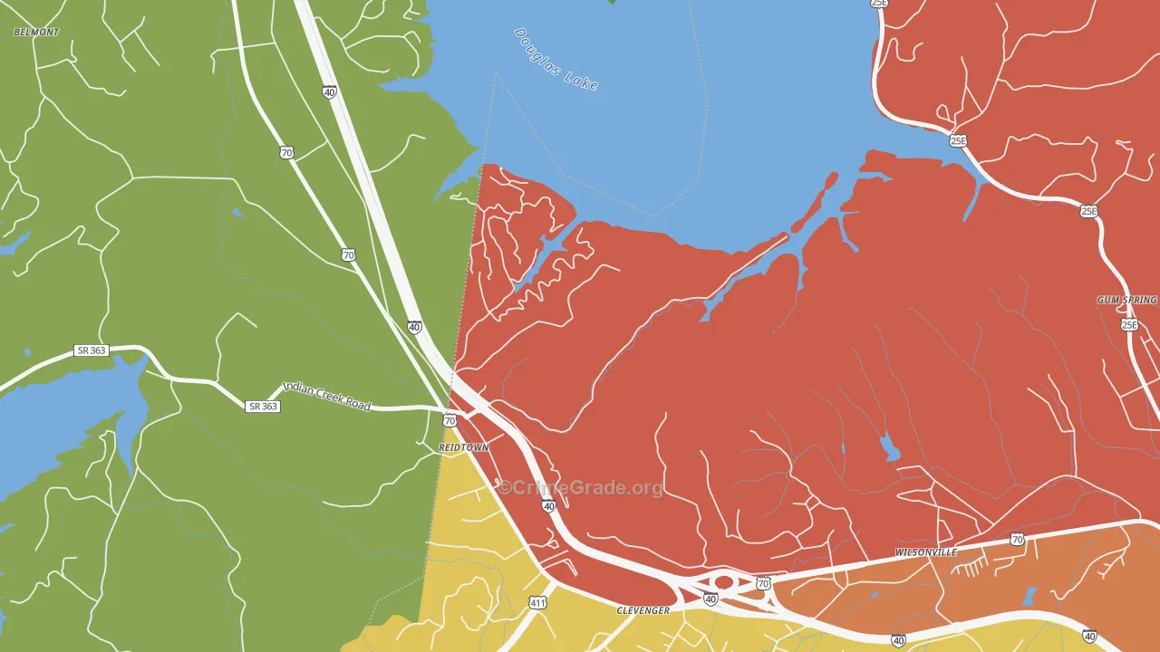 Clevenger, TN Map of Assault Rates