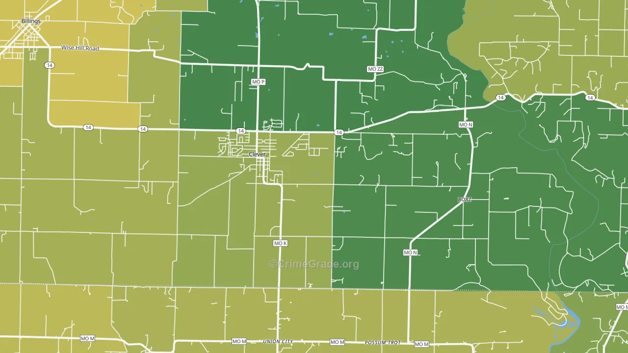 Clever, MO Map of Assault Rates