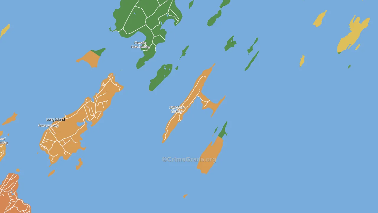 Cliff Island, ME Map of Assault Rates