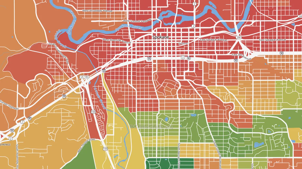 Cliffcannon, Spokane, WA Map of Assault Rates