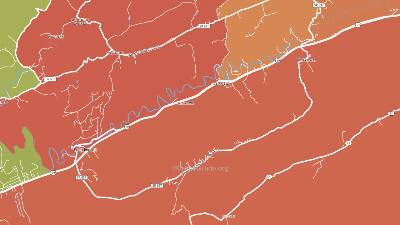 Cliffield, VA Map of Assault Rates