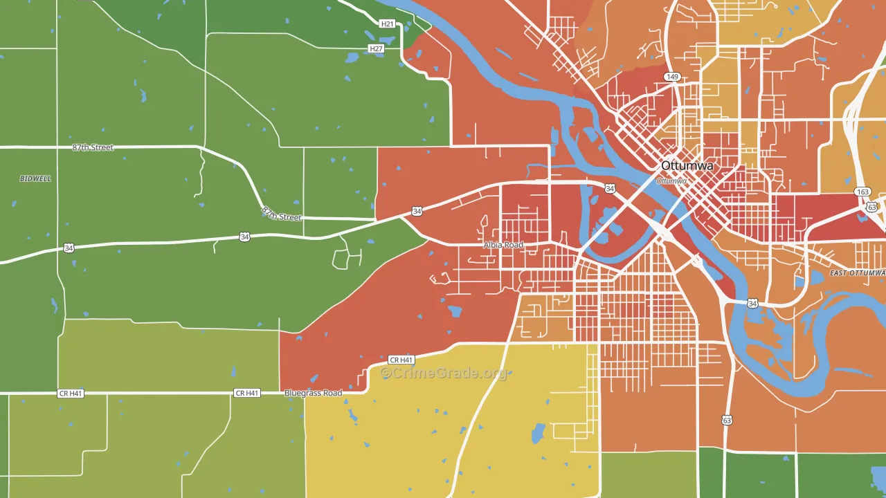 Cliffland, IA Map of Assault Rates