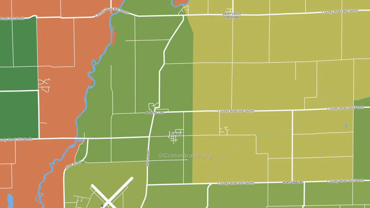 Clifford, IN Map of Assault Rates