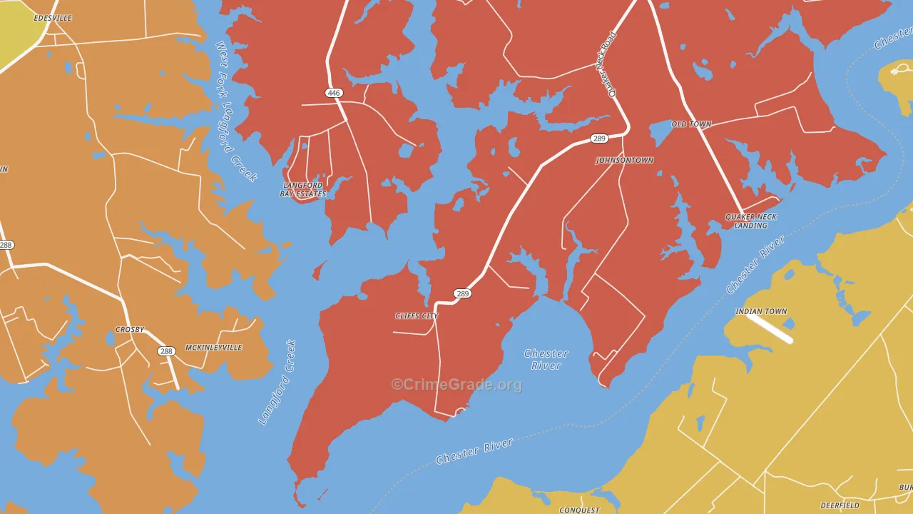 Cliffs City, MD Map of Assault Rates