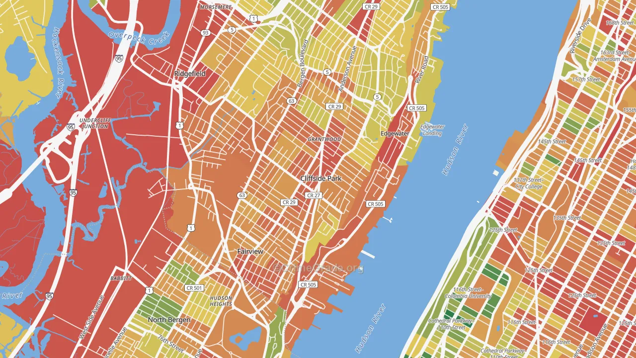 Cliffside Park, NJ Map of Assault Rates