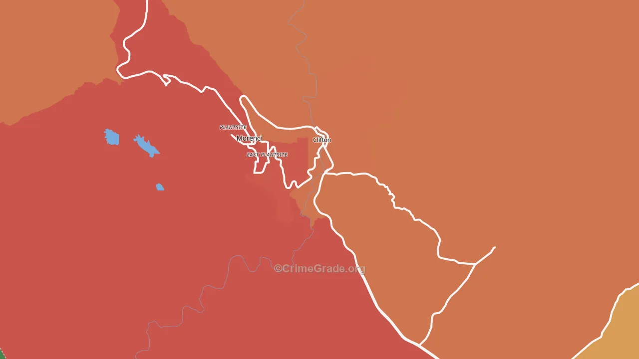 Clifton, AZ Map of Assault Rates