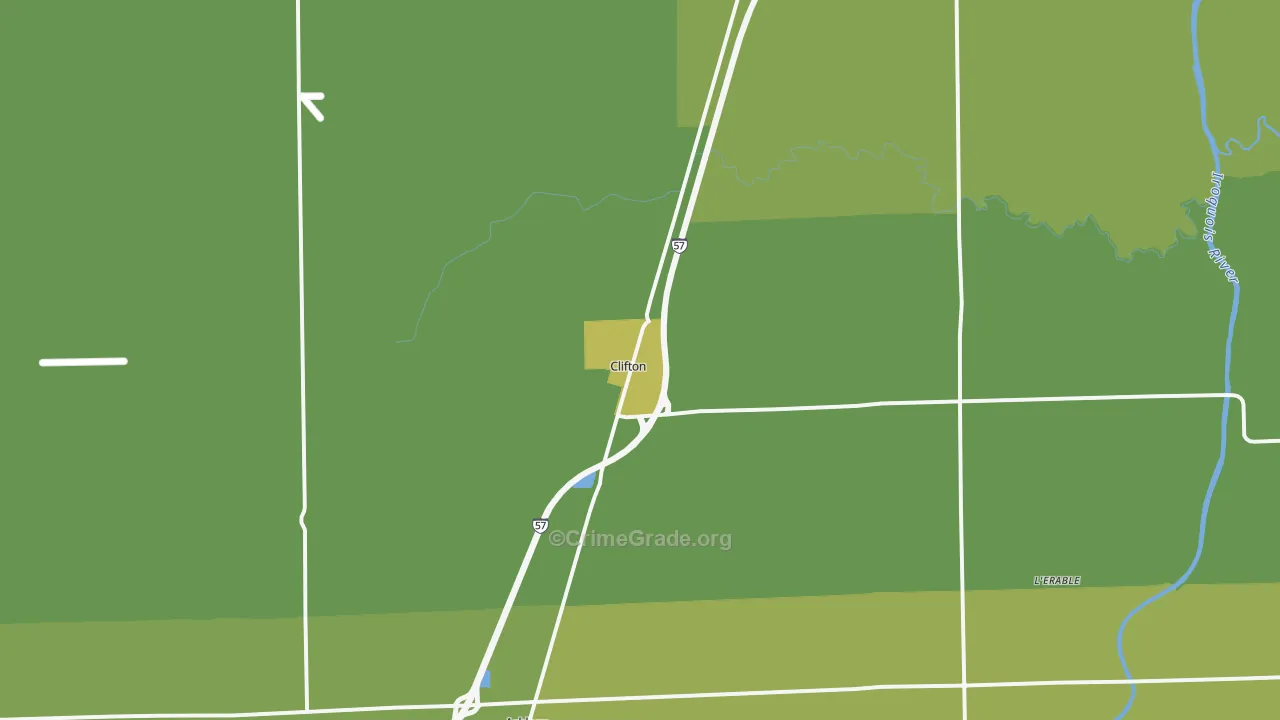 Clifton, IL Map of Assault Rates