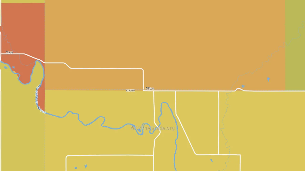 Clifton, KS Map of Assault Rates