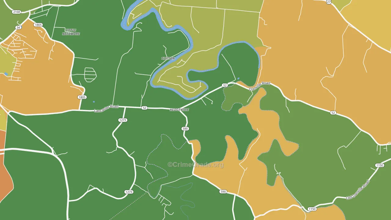 Clifton, KY Map of Assault Rates