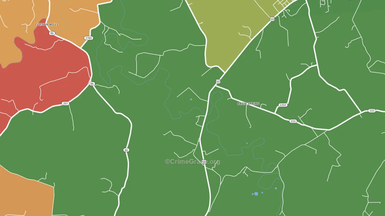 Clifton Mills, KY Map of Assault Rates