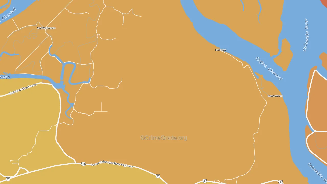 Clifton, OR Map of Assault Rates