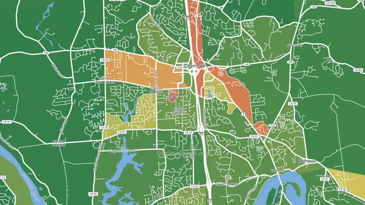 Clifton Park, NY Map of Assault Rates