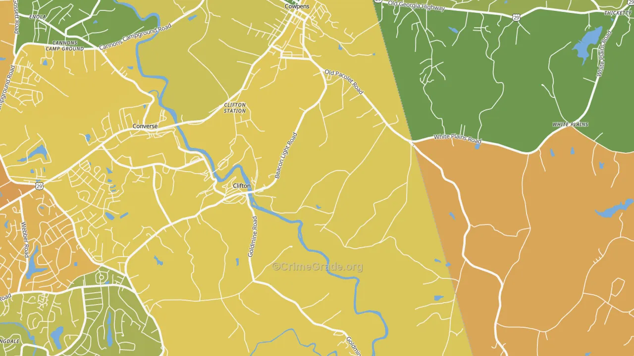 Clifton, SC Map of Assault Rates